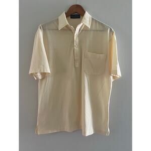 Enro Cotton Mist Cotton Blend Golf Polo Pale Yellow Size Medium JL